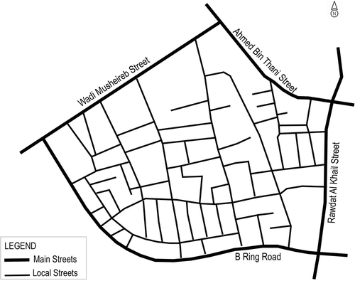 Figure 9. Street network in Fereej Abdul Aziz neighbourhood (Source: the authors).
