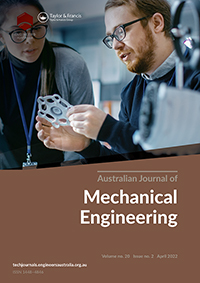 Cover image for Australian Journal of Mechanical Engineering, Volume 20, Issue 2, 2022