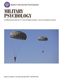 Cover image for Military Psychology, Volume 31, Issue 6, 2019