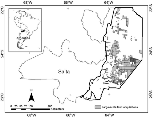 Figure 3. Large-scale land acquisitions (LSLA) identified in the study area in the period 2000–2018 (120 deals).