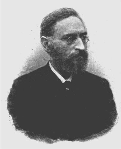 Figure 5. Ludimar Hermann (1838–1914), a student of du Bois-Reymond who strongly criticized his teacher's contention of the existence of a measurable current at the surface of intact nerves or muscles at rest. In the polemics against Hermann, Bernstein joined du Bois-Reymond's camp.