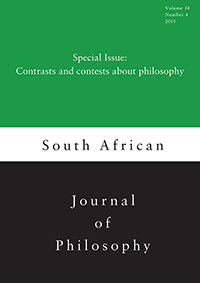 Cover image for South African Journal of Philosophy, Volume 34, Issue 4, 2015