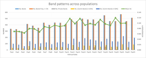 Figure 3. Information on band pattern. Note: The data were processed by GenAlEx 6.5.