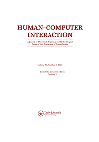 Cover image for Human–Computer Interaction, Volume 35, Issue 3, 2020