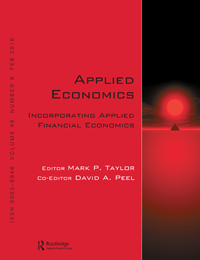 Cover image for Applied Economics, Volume 48, Issue 8, 2016