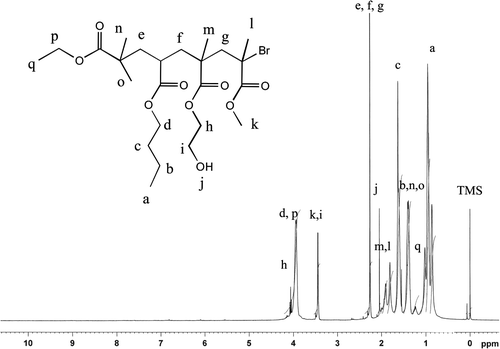 Figure 2. 1H NMR spectrum of PBHM.