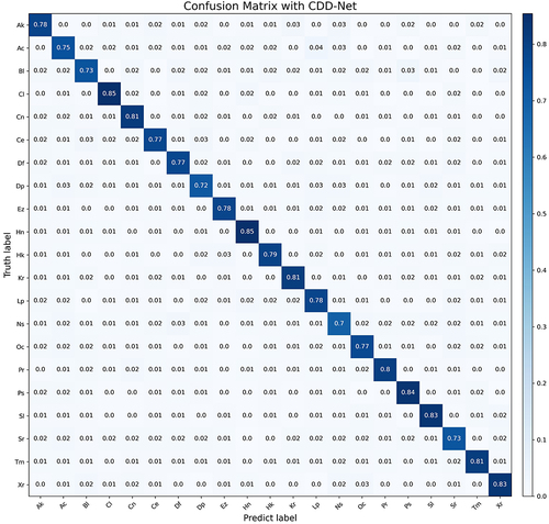 Figure 8 Confusion matrix with CDD-Net.