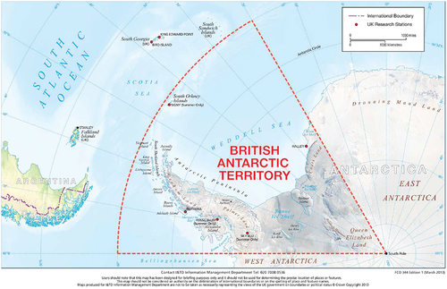 Figure 1. The British Antarctic Territory [Citation1].