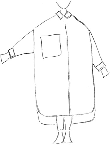 Figure 2. Laura's final idea resembling a nineties flannel shirt and oversized shapes.