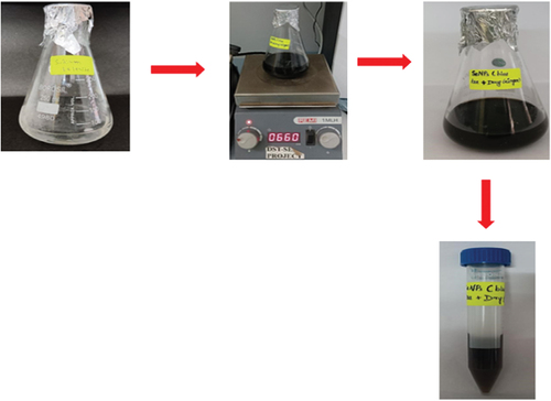 Figure 3. Preparation of SeNPs using plant extract Clitoria ternatea (blue tea) + Zingiber officinale (ginger).