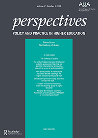 Cover image for Perspectives: Policy and Practice in Higher Education, Volume 21, Issue 1, 2017