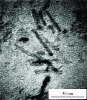 Figure 4. TEM micrograph of WO3 nanorods prepared with 0.05 M CTAB.