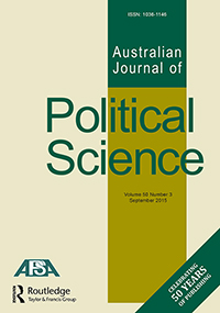 Cover image for Australian Journal of Political Science, Volume 50, Issue 3, 2015