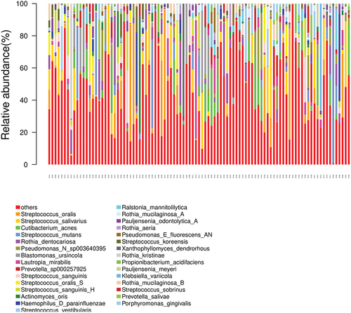 Figure 4.  Top 30 most abundant species in the removable prosthesis biofilm.