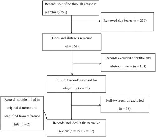 Figure 1. Example of a study selection process. Flow diagram of the study selection process based on PRISMA [Citation15].