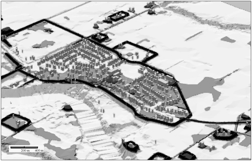 Figure 6. Risk map showing the predicted water level for the study area with the extremely risky condition (233.77–234.28 m) to cause the remaining 50% area to be flooded.