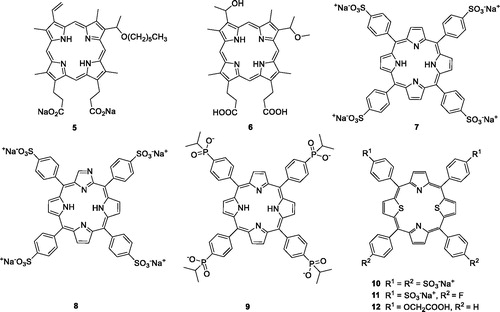 Figure 4. Structures of porphyrin conjugates 5–12.