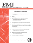 Cover image for Engineering Management Journal, Volume 25, Issue 4, 2013