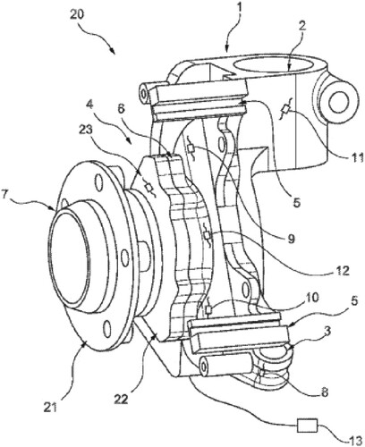 Figure 20. Instrumented wheel carrier. Adapted from [Citation277].
