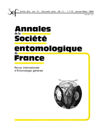 Cover image for Annales de la Société entomologique de France (N.S.), Volume 28, Issue 1, 1992