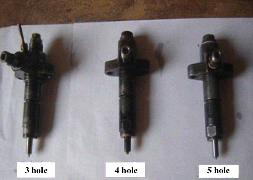 Figure 2 Injectors used for biodiesel injection.