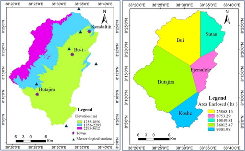 Figure 3. Rain fall Stations (A) and their influencing area (B).