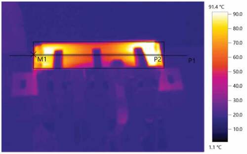 Figure 17. Thermographic dta on BO bracket assembly.