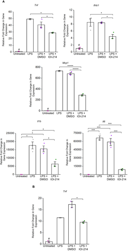 Figure 4 IOI-214 prevents LPS-induced inflammation in murine macrophages and hepatocytes in culture.