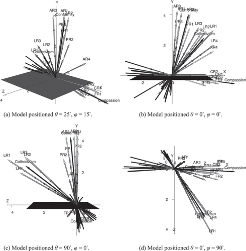 Figure 2. The ERS-C Model for sample 2 in four perspectives.