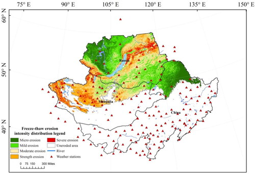 Figure 5. Classification map of freeze-thaw erosion based on the AHP and comprehensive index method.