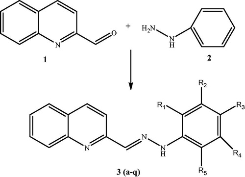 Figure 2. Synthesis of quinoline-2- carboxaldehyde hydrazones.