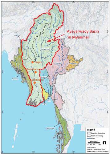 Figure 6. The location of the ancient city in the Ayeyarwady Basin.