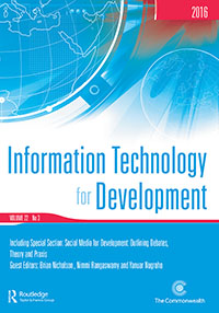 Cover image for Information Technology for Development, Volume 22, Issue 3, 2016