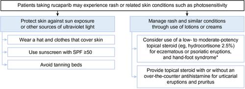 Figure 4 Guidelines for managing rash/photosensitivity. *If refractory and/or severe (eg, grade 3 or 4), early referral to a dermatologist is recommended.