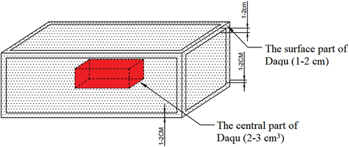 Figure 2. Schematic representation of sampling positions in Daqu.