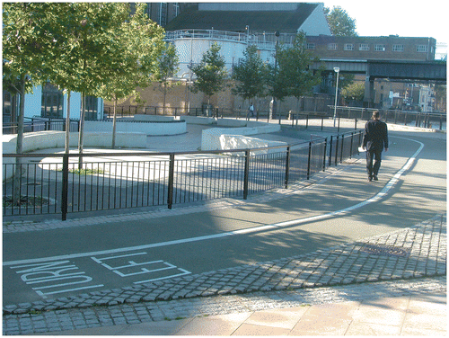 Figure 4. This space on the Thames riverside in Greenwich was of sufficient or ‘appropriate’ quality to get planning permission but has little social (it is fenced in), economic (it is an on-going management problem) or aesthetic value (it is crudely constructed of cheap materials).