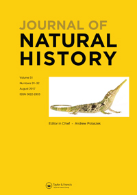 Cover image for Journal of Natural History, Volume 51, Issue 31-32, 2017