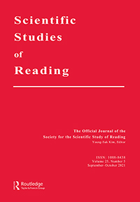 Cover image for Scientific Studies of Reading, Volume 25, Issue 5, 2021