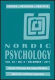 Cover image for Nordic Psychology, Volume 58, Issue 1, 2006