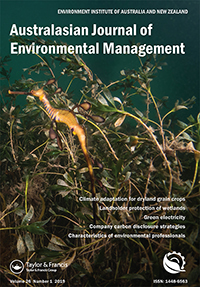 Cover image for Australasian Journal of Environmental Management, Volume 26, Issue 1, 2019