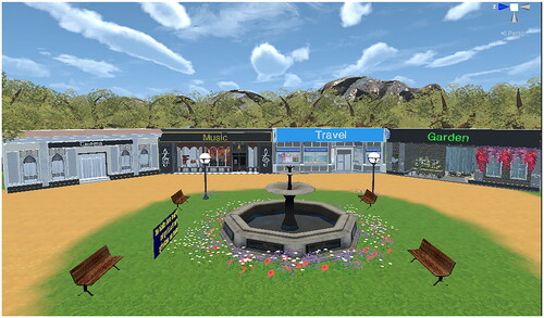 Figure 3. The MUVR social town square with shared activities.