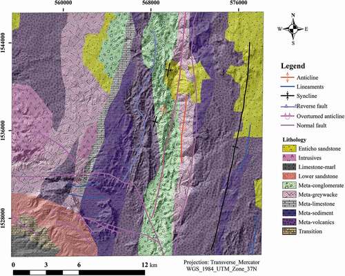 Figure 2. Geological map of Negash area.