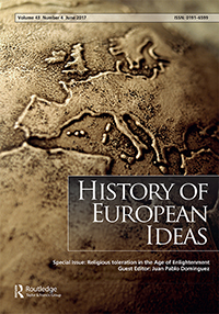 Cover image for History of European Ideas, Volume 43, Issue 4, 2017