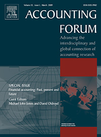 Cover image for Accounting Forum, Volume 33, Issue 1, 2009