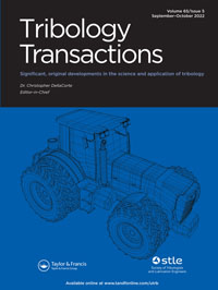 Cover image for Tribology Transactions, Volume 65, Issue 5, 2022