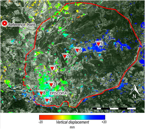 Figure 11. Mean vertical displacement. Source: (Image from Google Earth)