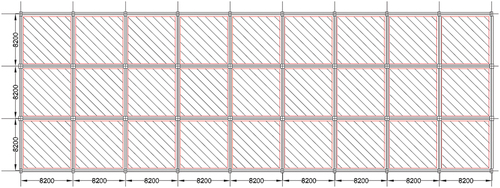 Figure 2. Plan view of an archetypical reinforced concrete frame building (ID-2215) (Badal, Citation2020).