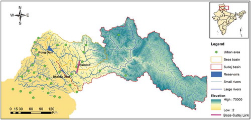 Figure 1. The Beas-Sutlej river basin, India
