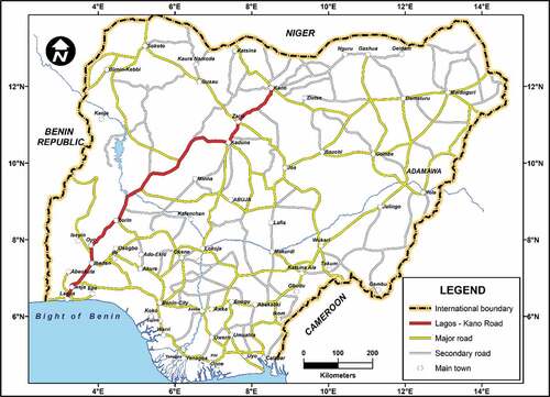 Figure 3. Nigeria’s road network.