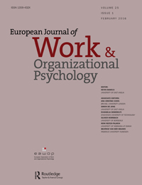 Cover image for European Journal of Work and Organizational Psychology, Volume 25, Issue 1, 2016